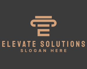 Legal Column Letter E logo design