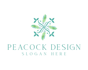 Peacock - Ornament Peacock Feather logo design