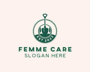 Gardening Lawn Care Shovel logo design