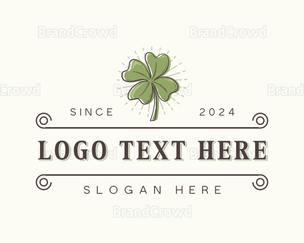 Four Leaf Clover Plant Logo