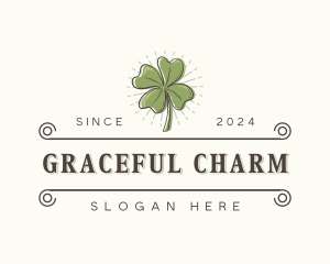 Four Leaf Clover Plant logo design