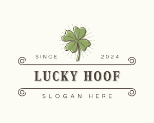 Four Leaf Clover Plant logo design