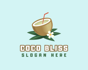 Coconut Fruit Drink logo design