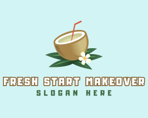 Coconut Fruit Drink logo design