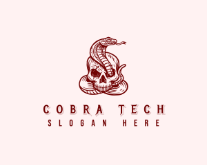 Skull Snake Cobra logo design