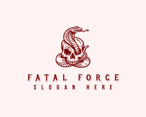 Skull Snake Cobra logo design