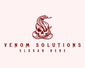 Skull Snake Cobra logo design