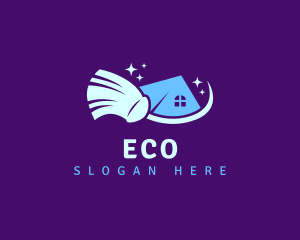 Sanitary - Housekeeper Cleaning Broom logo design