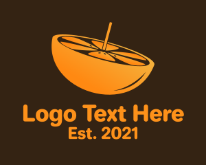 Straw - Orange Slice Pulp logo design