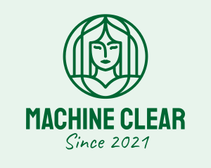 Maiden - Green Outline Girl logo design