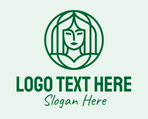 Green Outline Girl  Logo