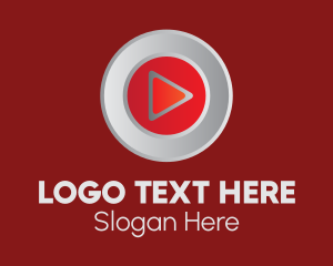 Play - Red Media Player Button logo design