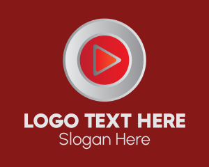 Streaming - Red Media Player Button logo design