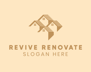 Renovate - House Village Roofing logo design