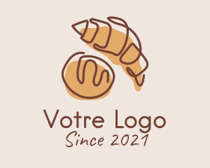 Snack - Croissant Bread Baker logo design