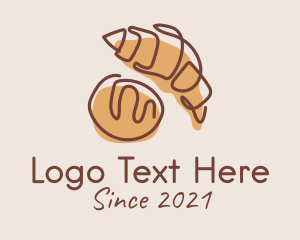 Dough - Croissant Bread Baker logo design