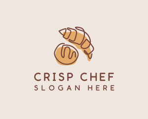 Croissant Bread Baker logo design