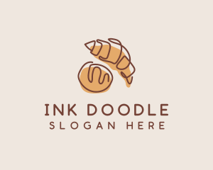 Croissant Bread Baker logo design