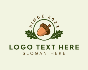 Oak - Natural Acorn Nut logo design