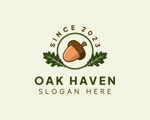 Oak - Natural Acorn Nut logo design