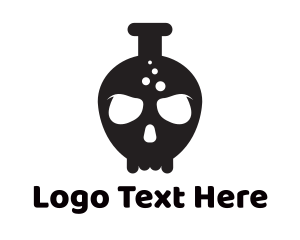 Black Skull - Skull Lab Flask logo design