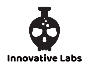 Skull Lab Flask logo design