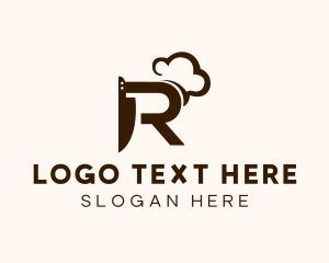 Toque - Letter R Chef Knife logo design