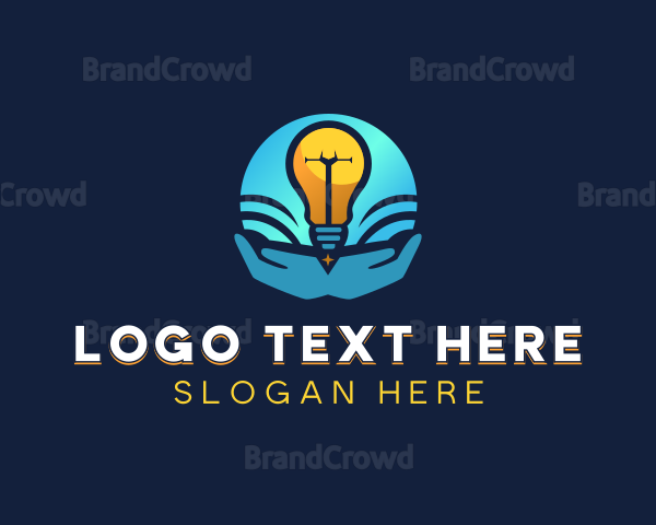 Solar Light Bulb Hands Logo