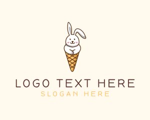 Easter Bunny - Rabbit Ice Cream logo design
