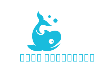 Ocean - Blue Bubble Whale logo design