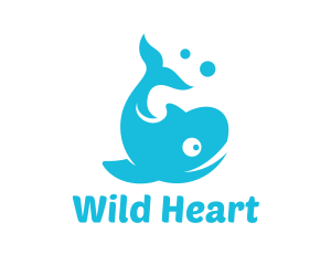Endangered - Blue Bubble Whale logo design