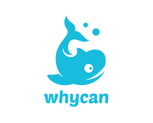 Species - Blue Bubble Whale logo design