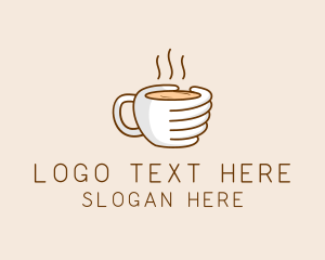 Cappuccino - Hand Coffee Cup logo design