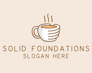 Hand Coffee Cup  Logo