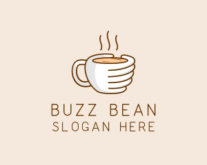 Caffeine - Hand Coffee Cup logo design