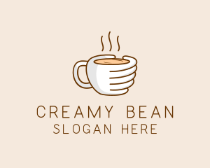 Latte - Hand Coffee Cup logo design