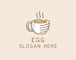 Cappuccino - Hand Coffee Cup logo design