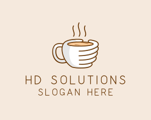 Hand Coffee Cup  logo design