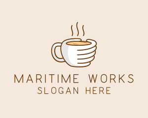 Hand Coffee Cup  logo design