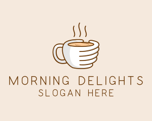 Breakfast - Hand Coffee Cup logo design