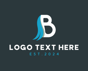 Banking - Wave Swoosh Letter B logo design