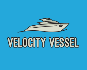 Speedboat - Grey Sailing Yacht logo design