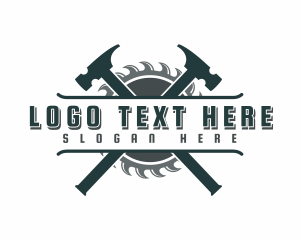 Logging - Hammer Saw Construction logo design