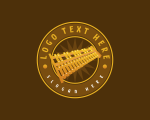 Tambourine - Xylophone Musical Instrument logo design
