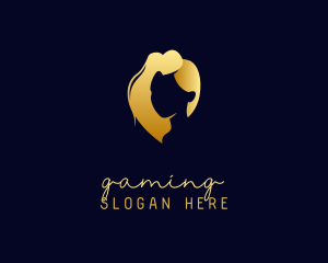 Gold Feminine Hair Salon Logo