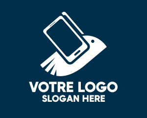 Smartphone - Blue Phone Bird logo design