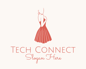 Lady Red Dress Fashion  Logo