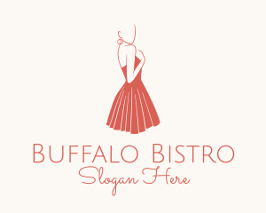 Lady Red Dress Fashion  logo design