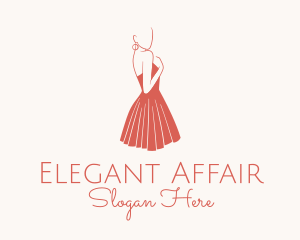 Prom - Lady Red Dress Fashion logo design