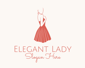 Lady - Lady Red Dress Fashion logo design